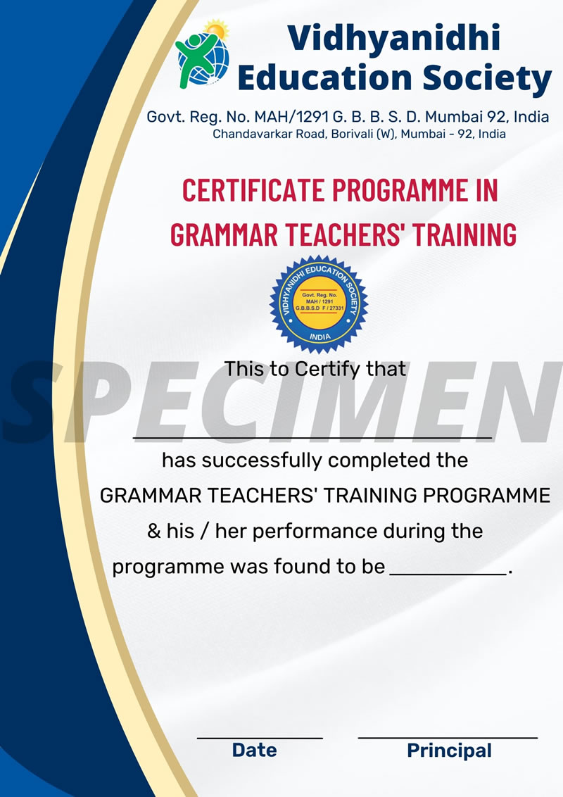Grammar Courses Certificate